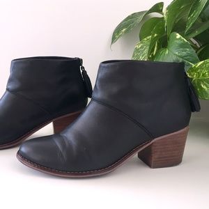 TOMS Leila Bootie in Black Leather